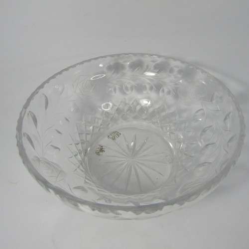 Bowls & Dishes Vintage cut glass salad bowl very small chips on rim